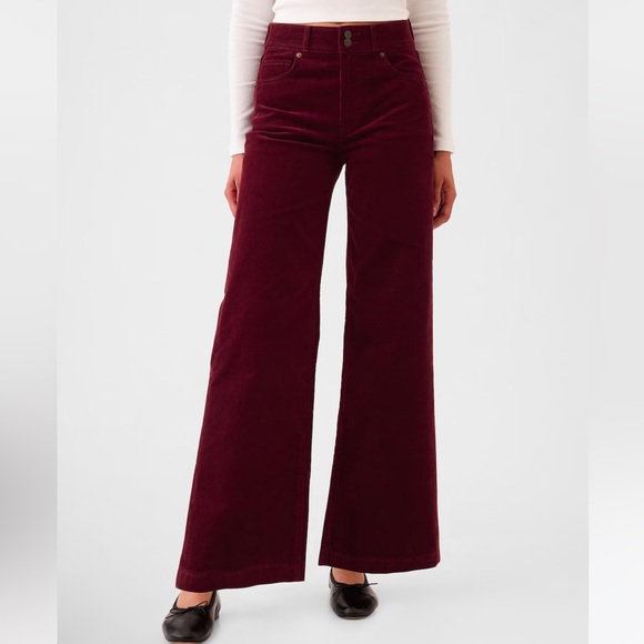 NWT Gap High Rise Corduroy Stride Wide-Leg Pants - Picture 1 of 6